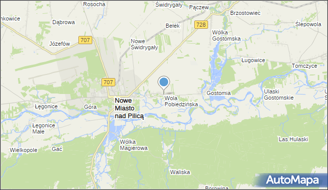 mapa Wola Pobiedzińska, Wola Pobiedzińska na mapie Targeo